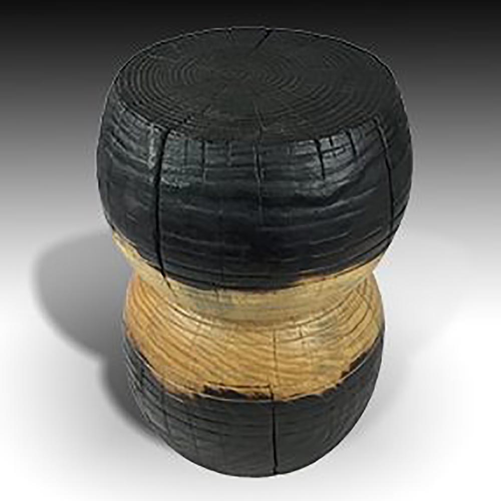 twin shou sugi ban stools